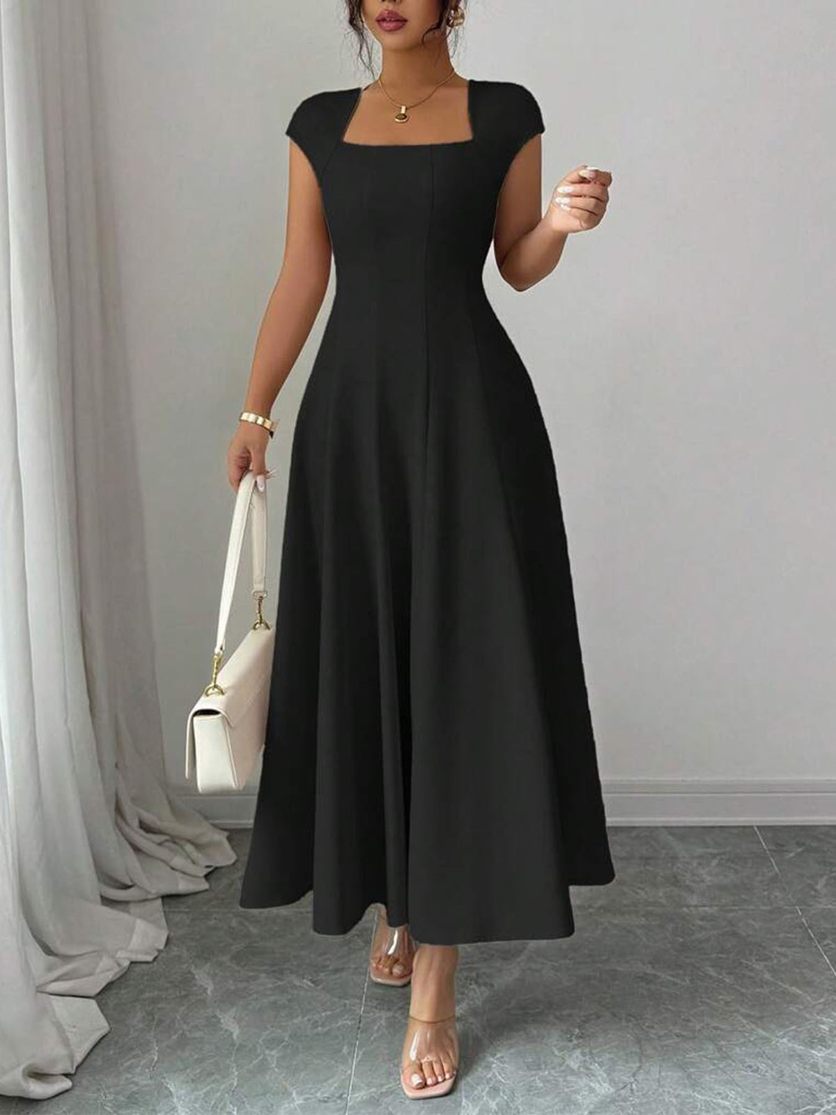 Schwarze Rose Maxikleid